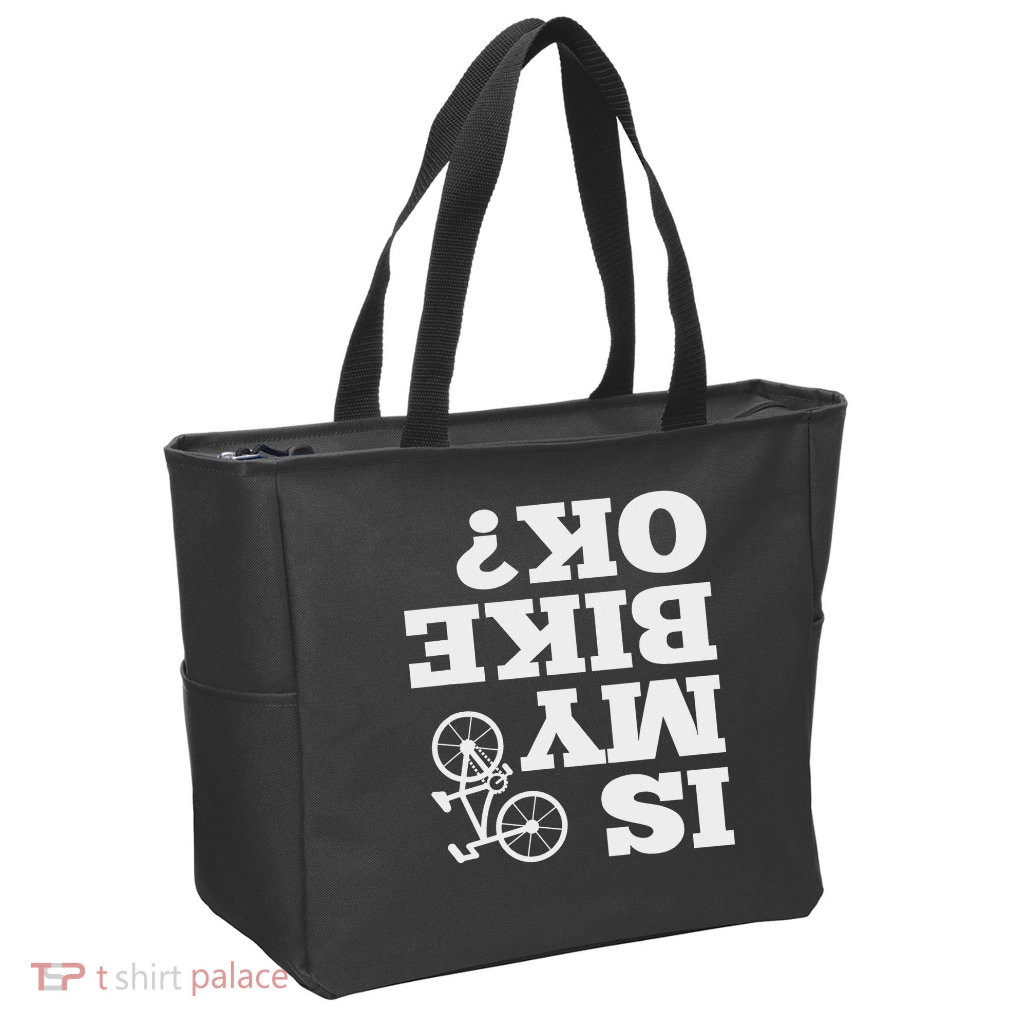 Funny Upside Down Is My Bike Ok Bicycle Sarcastic New Gift Tote Bag