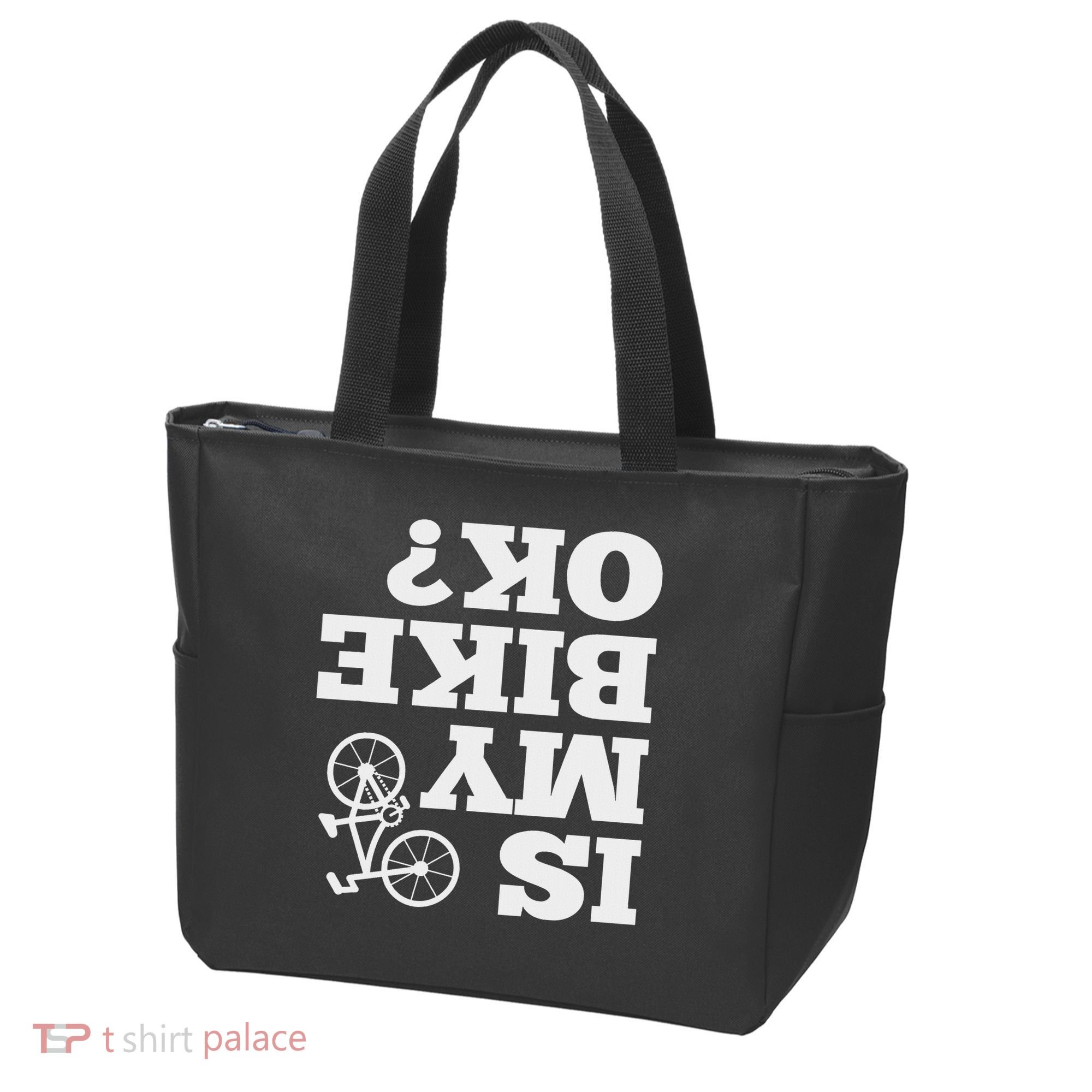 Funny Upside Down Is My Bike Ok Bicycle Sarcastic New Gift Tote Bag