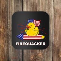 Firequacker Usa Duck Firework 4th Of July Coaster thumb 0
