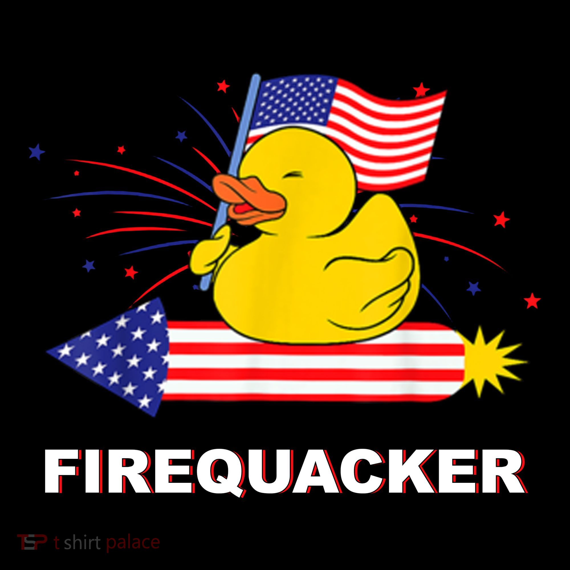 Firequacker Usa Duck Firework 4th Of July Coaster