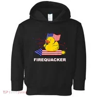 Firequacker Usa Duck Firework 4th Of July Toddler Hoodie thumb 0