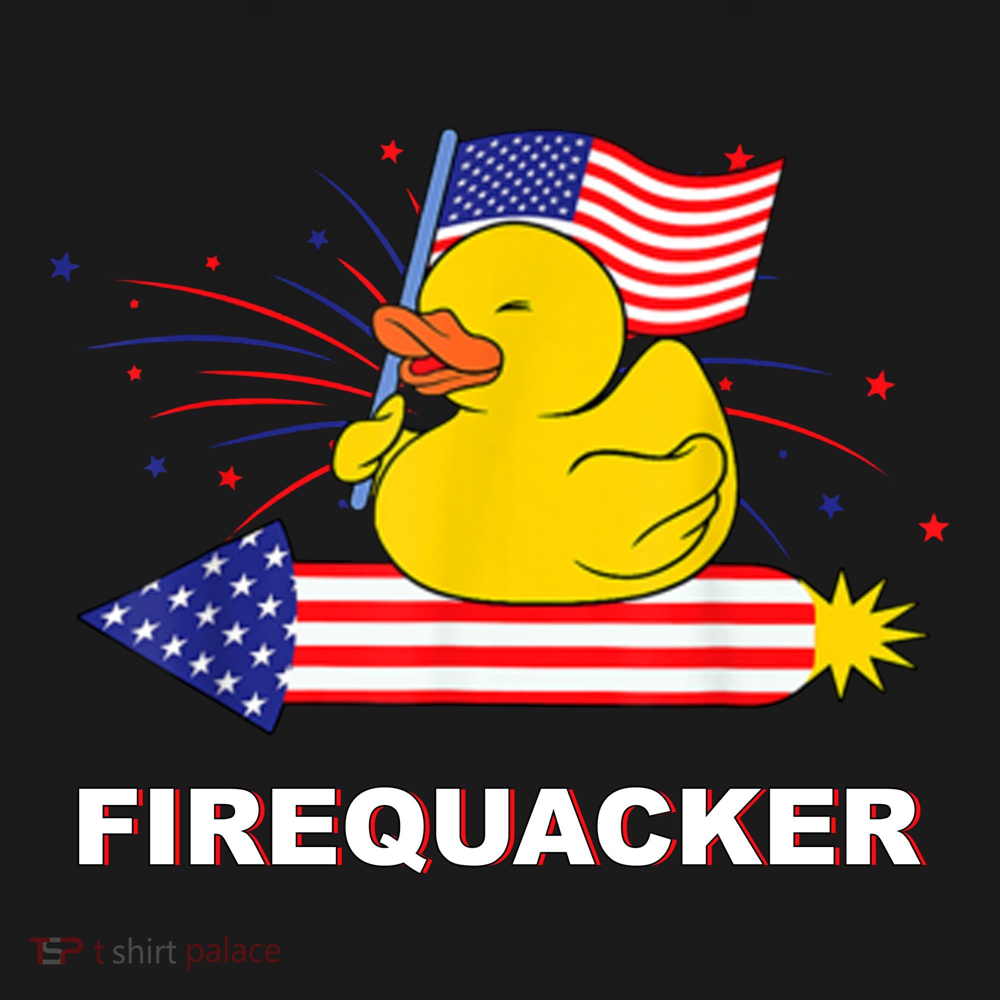 Firequacker Usa Duck Firework 4th Of July Toddler Hoodie