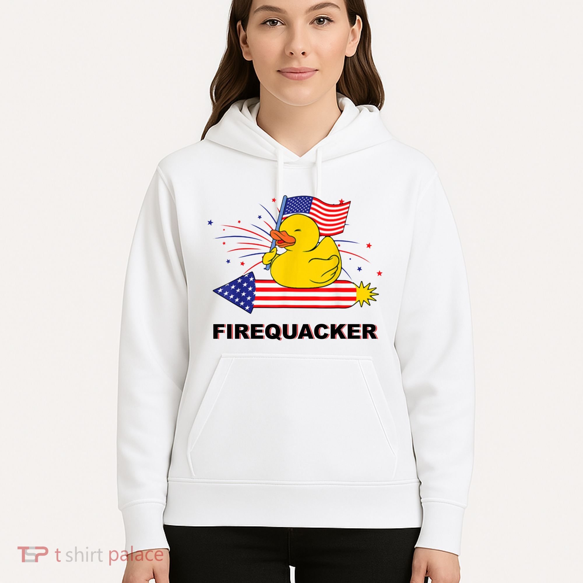Firequacker Usa Duck Firework 4th Of July Hoodie