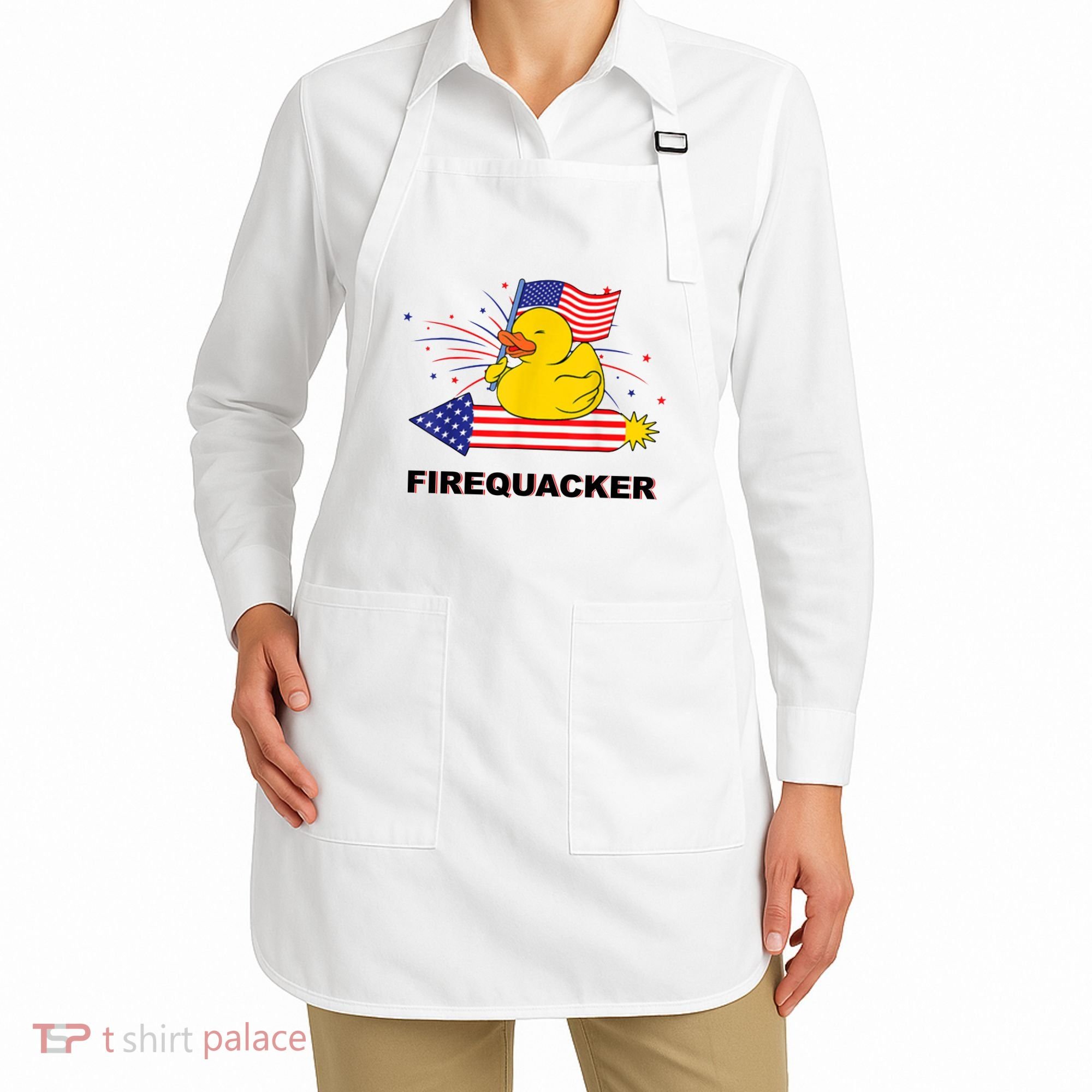 Firequacker Usa Duck Firework 4th Of July Apron