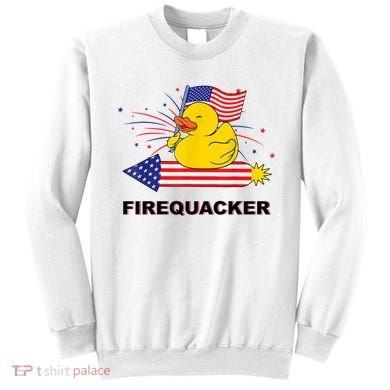 Firequacker Usa Duck Firework 4th Of July Sweatshirt