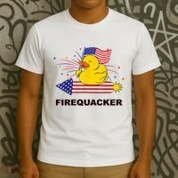 Firequacker Usa Duck Firework 4th Of July T-Shirt thumb 3