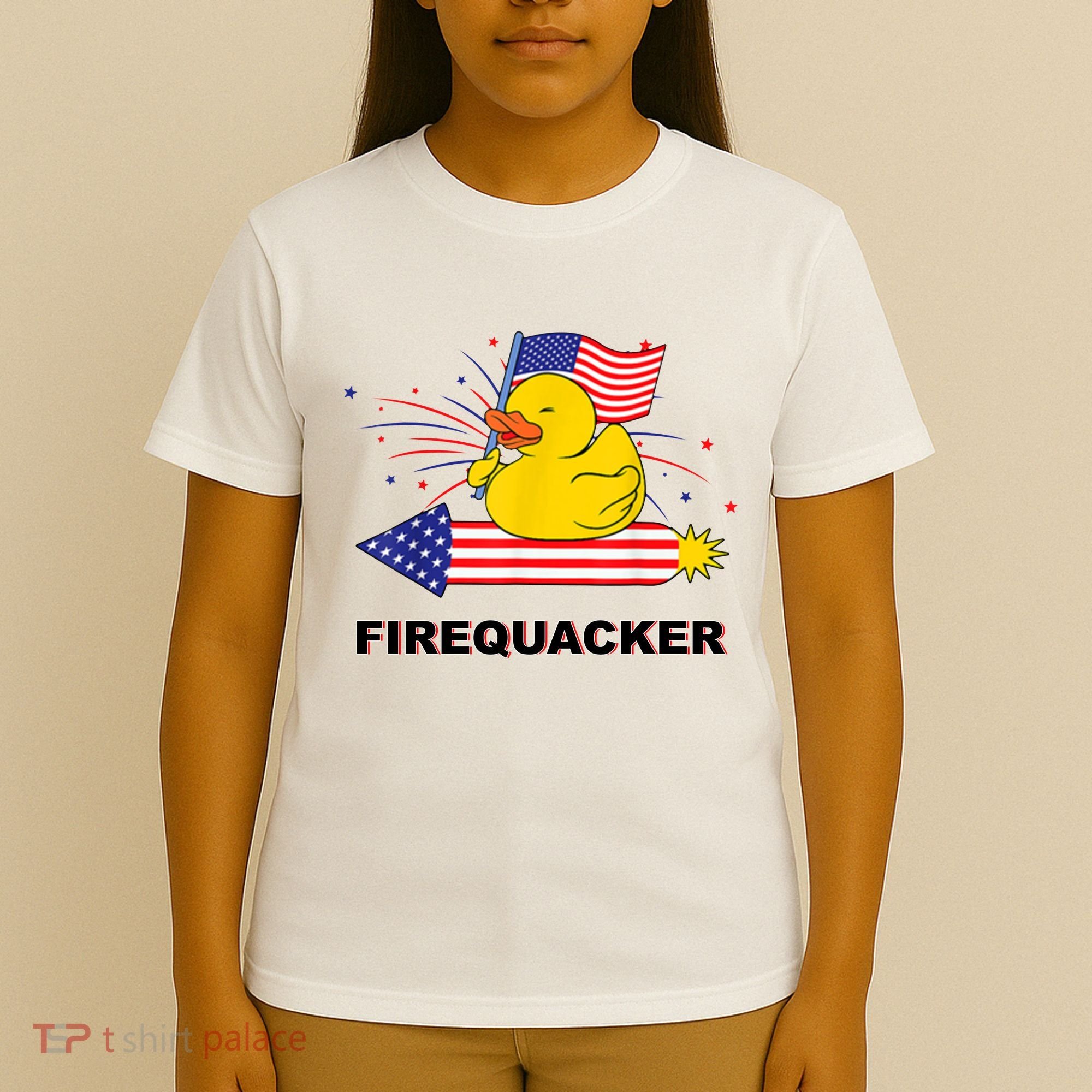 Firequacker Usa Duck Firework 4th Of July T-Shirt