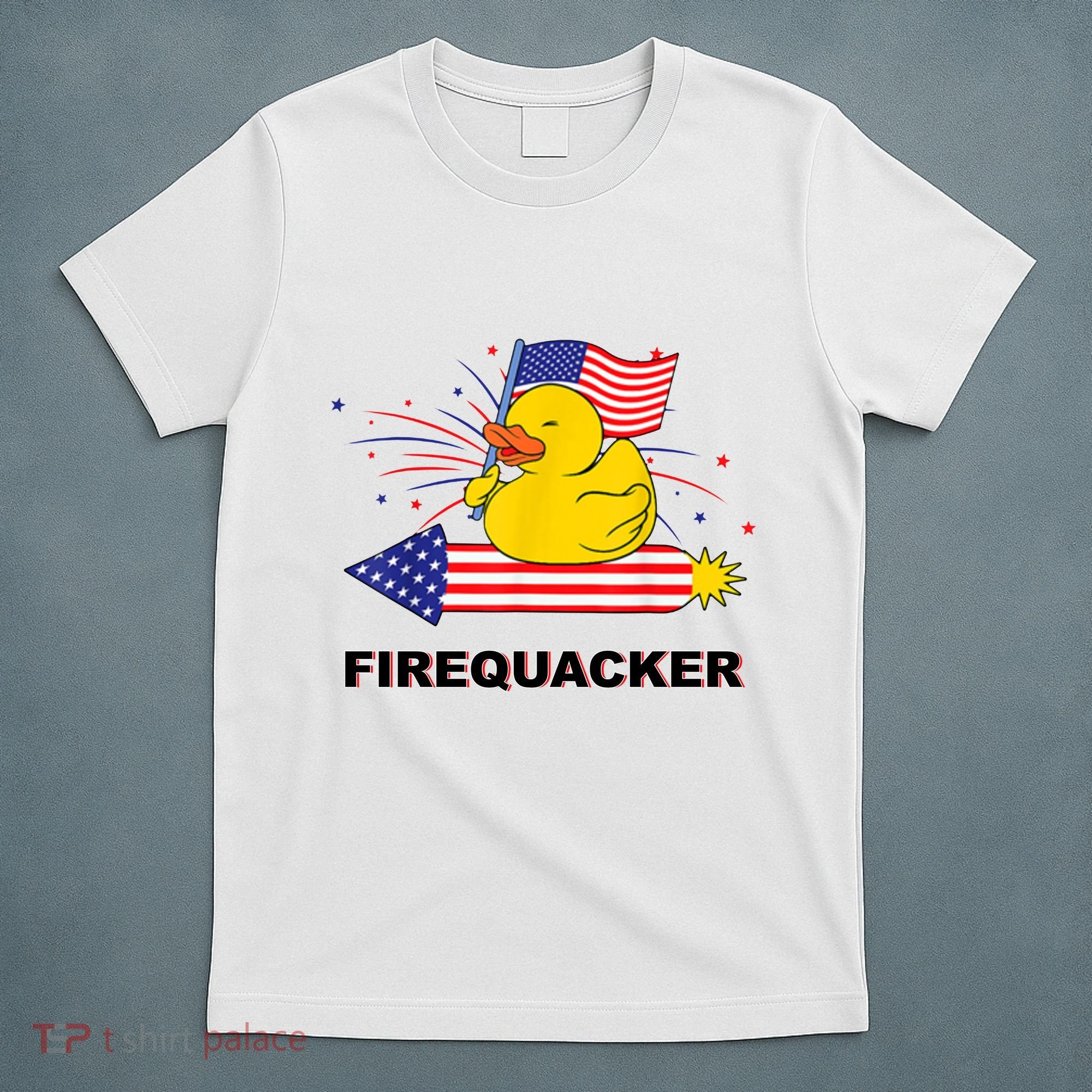 Firequacker Usa Duck Firework 4th Of July T-Shirt