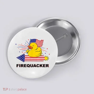 Firequacker Usa Duck Firework 4th Of July Button