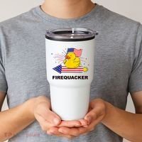 Firequacker Usa Duck Firework 4th Of July Tumbler thumb 2