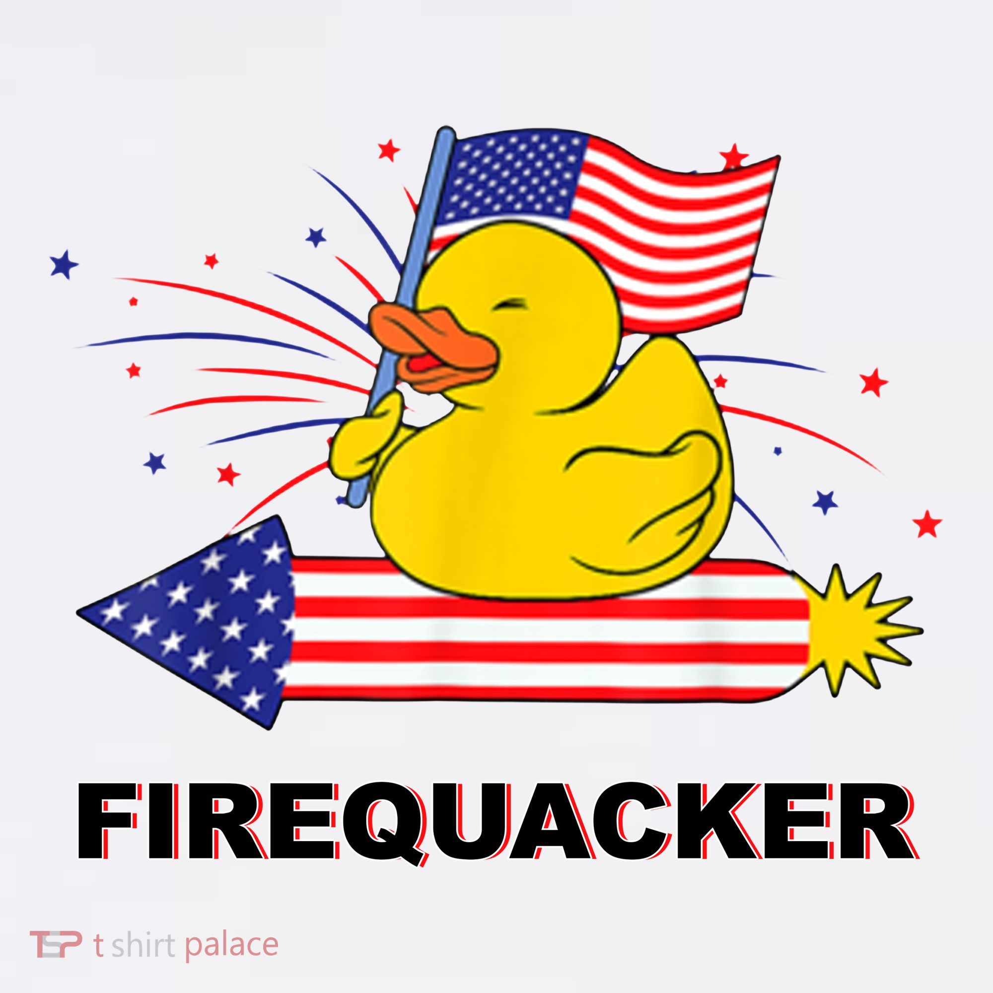 Firequacker Usa Duck Firework 4th Of July Women's Tank Top
