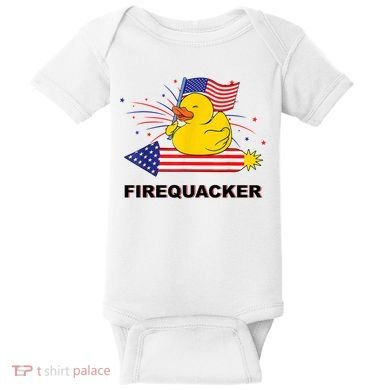 Firequacker Usa Duck Firework 4th Of July Baby Bodysuit