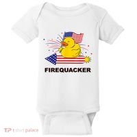 Firequacker Usa Duck Firework 4th Of July Baby Bodysuit thumb 0