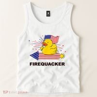 Firequacker Usa Duck Firework 4th Of July Tank Top thumb 2