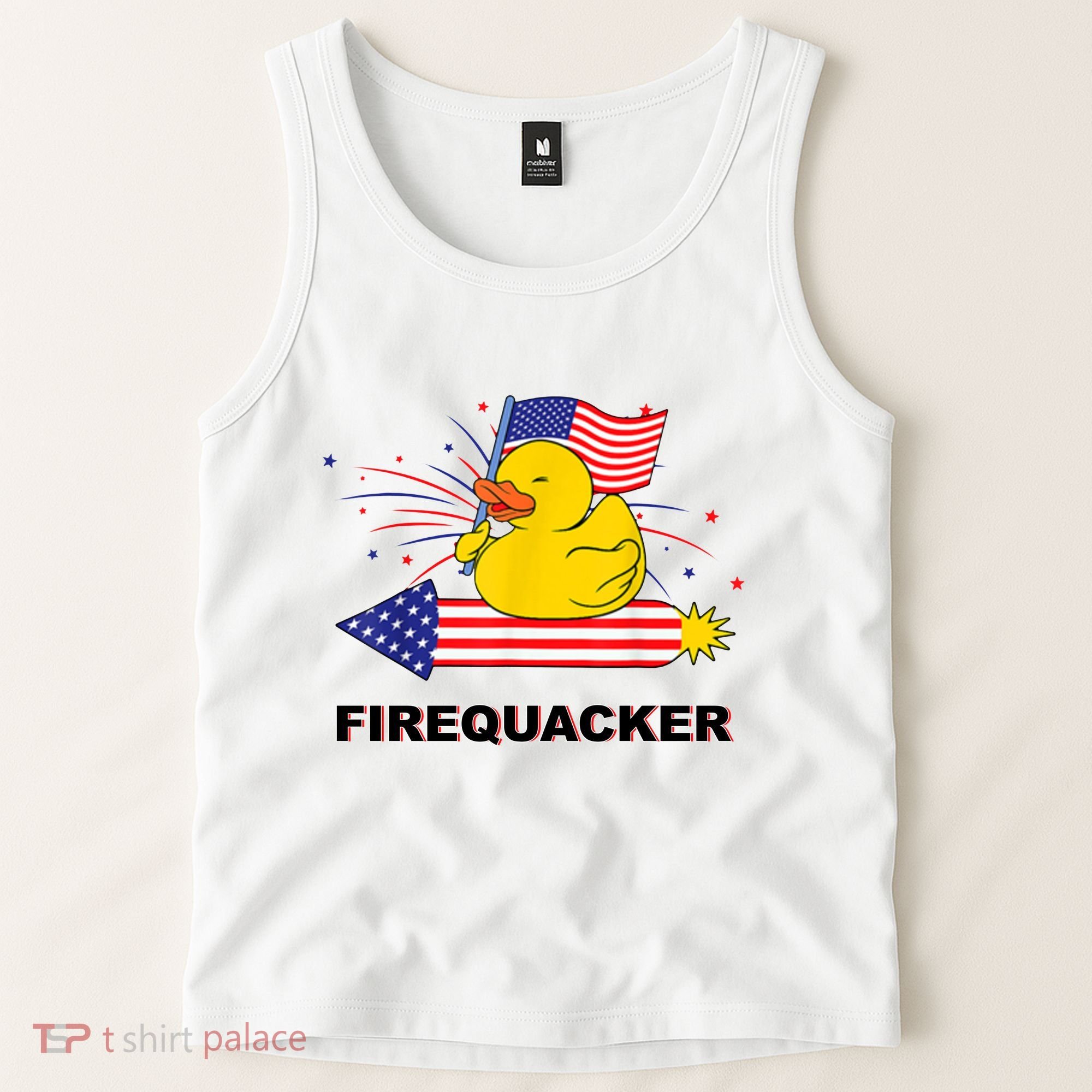 Firequacker Usa Duck Firework 4th Of July Tank Top