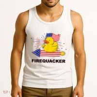 Firequacker Usa Duck Firework 4th Of July Tank Top thumb 3