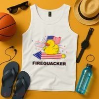 Firequacker Usa Duck Firework 4th Of July Tank Top thumb 4