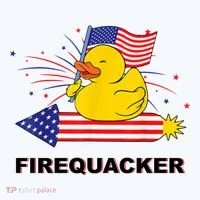 Firequacker Usa Duck Firework 4th Of July Women's T-Shirt thumb 6