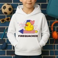 Firequacker Usa Duck Firework 4th Of July Kids Hoodie thumb 2