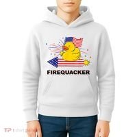 Firequacker Usa Duck Firework 4th Of July Kids Hoodie thumb 4