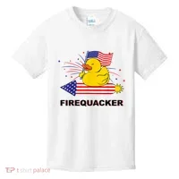 Firequacker Usa Duck Firework 4th Of July Kids T-Shirt thumb 0