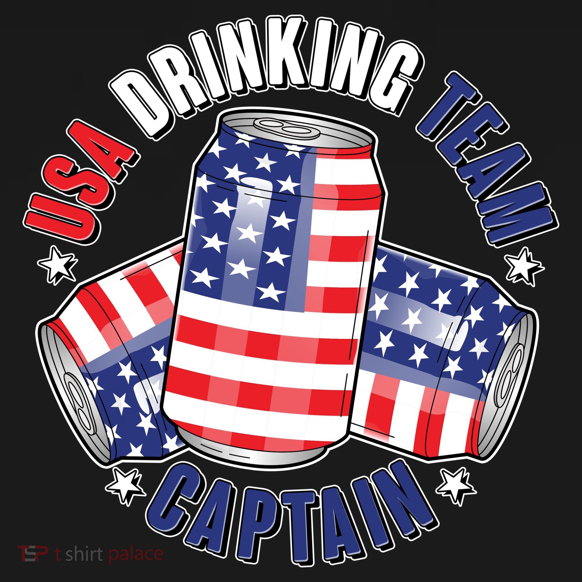 Funny USA Drinking Team Captain American Beer Cans Bucket Hat