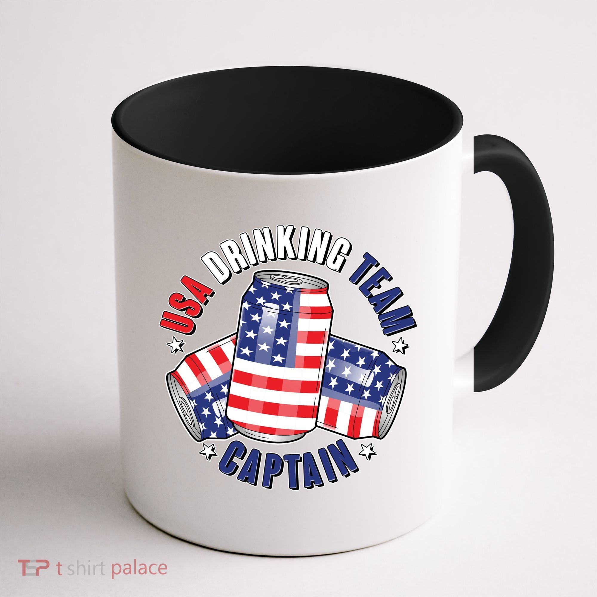 Funny USA Drinking Team Captain American Beer Cans Coffee Mug