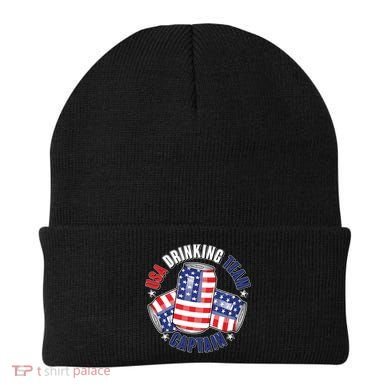 Funny USA Drinking Team Captain American Beer Cans Beanie