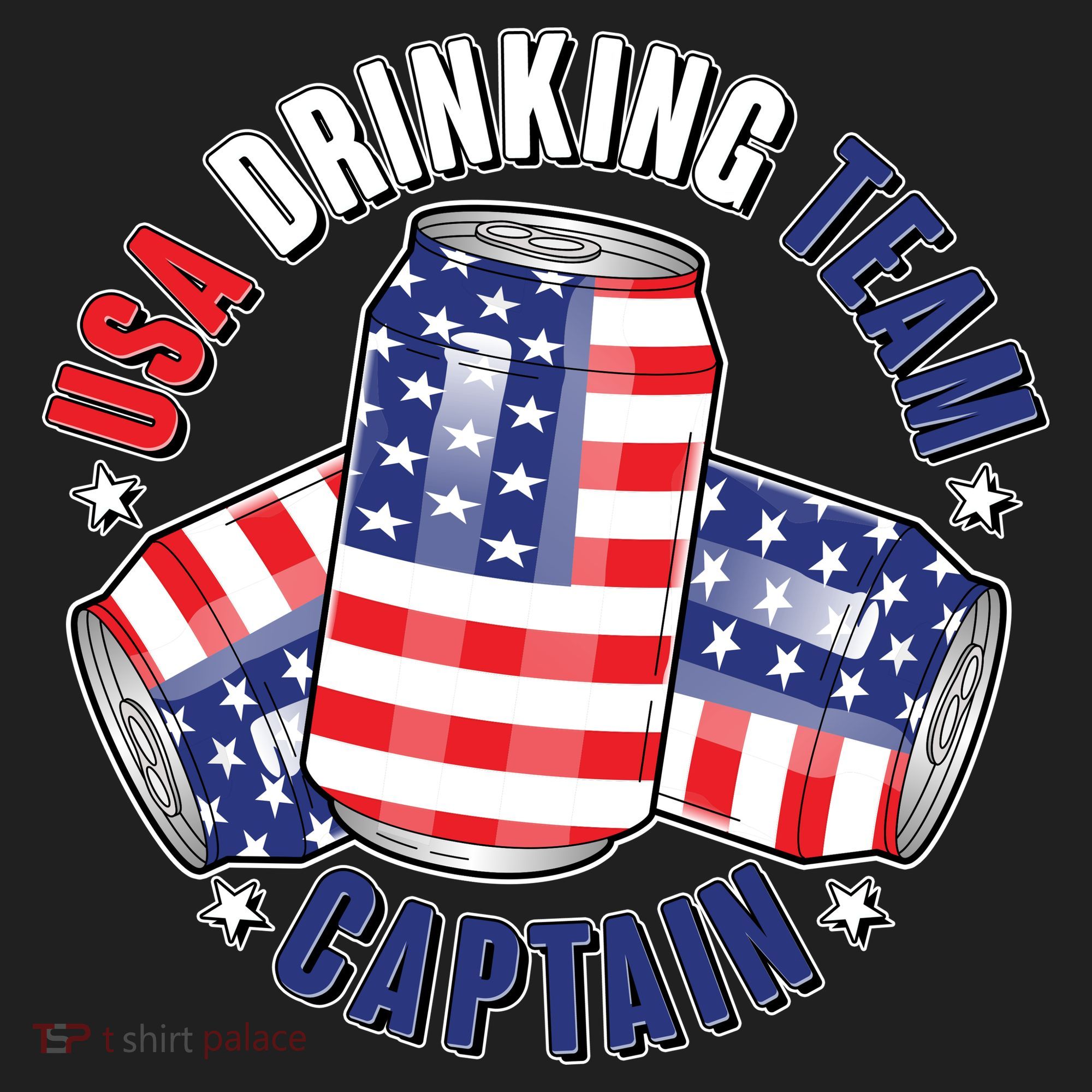 Funny USA Drinking Team Captain American Beer Cans Beanie