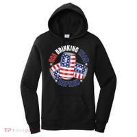 Funny USA Drinking Team Captain American Beer Cans Women's Hoodie thumb 0