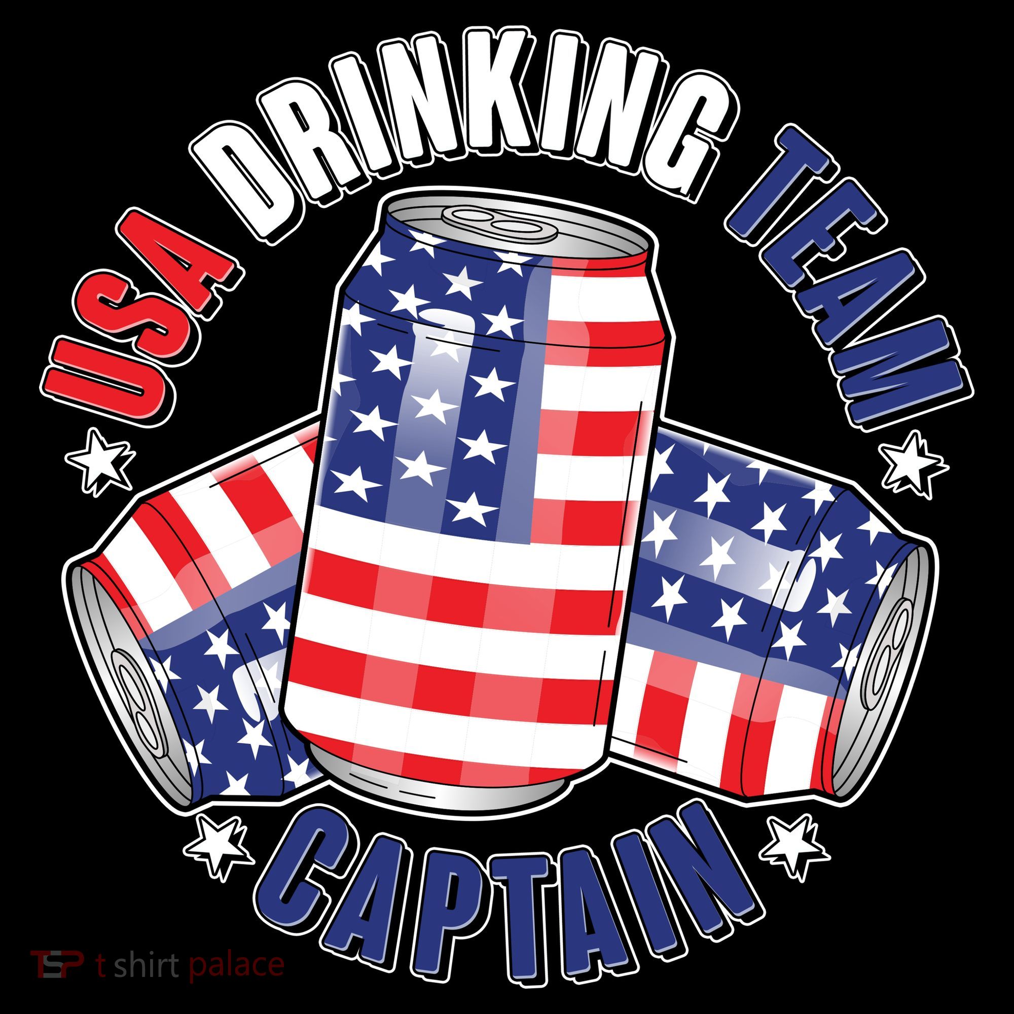 Funny USA Drinking Team Captain American Beer Cans Women's Hoodie