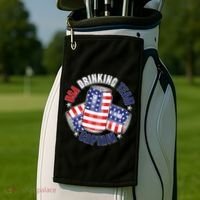Funny USA Drinking Team Captain American Beer Cans Golf Towel thumb 2