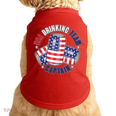Funny USA Drinking Team Captain American Beer Cans Doggie Tank