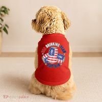 Funny USA Drinking Team Captain American Beer Cans Doggie Tank thumb 2