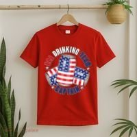Funny USA Drinking Team Captain American Beer Cans T-Shirt thumb 2