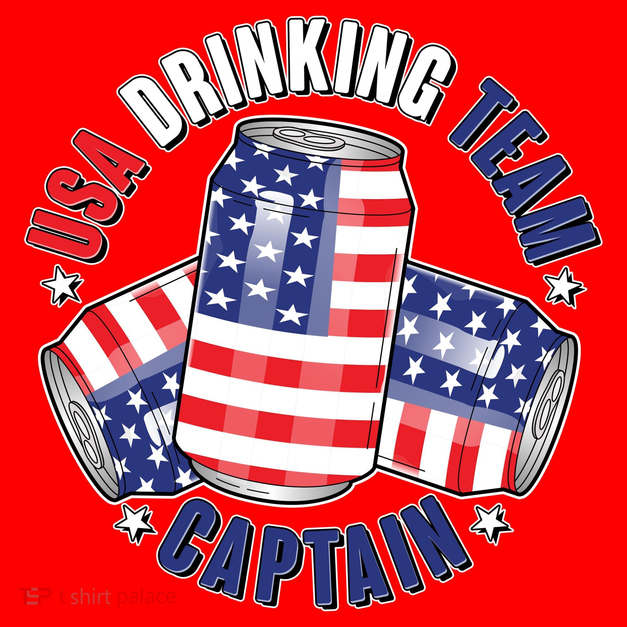 Funny USA Drinking Team Captain American Beer Cans Coaster