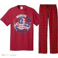 Funny USA Drinking Team Captain American Beer Cans Pajama Set thumb 0