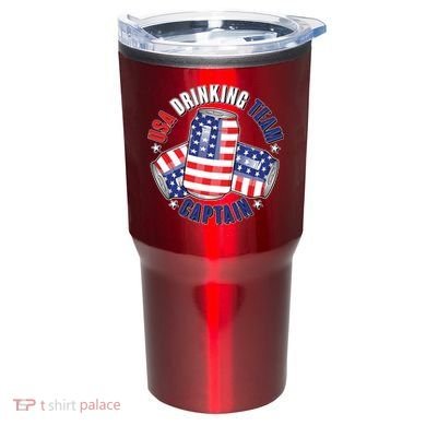Funny USA Drinking Team Captain American Beer Cans Tumbler