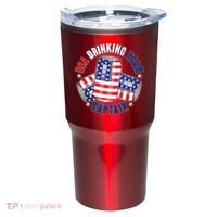 Funny USA Drinking Team Captain American Beer Cans Tumbler thumb 0