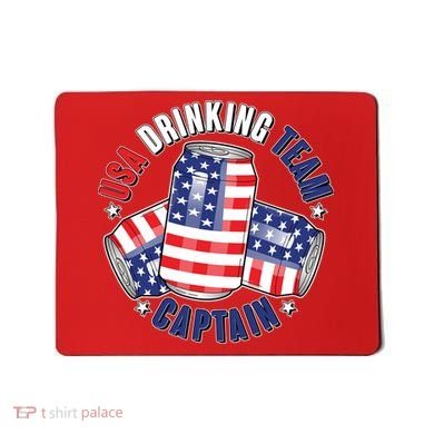Funny USA Drinking Team Captain American Beer Cans Mousepad