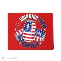 Funny USA Drinking Team Captain American Beer Cans Mousepad thumb 0