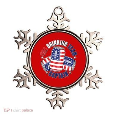 Funny USA Drinking Team Captain American Beer Cans Ornament
