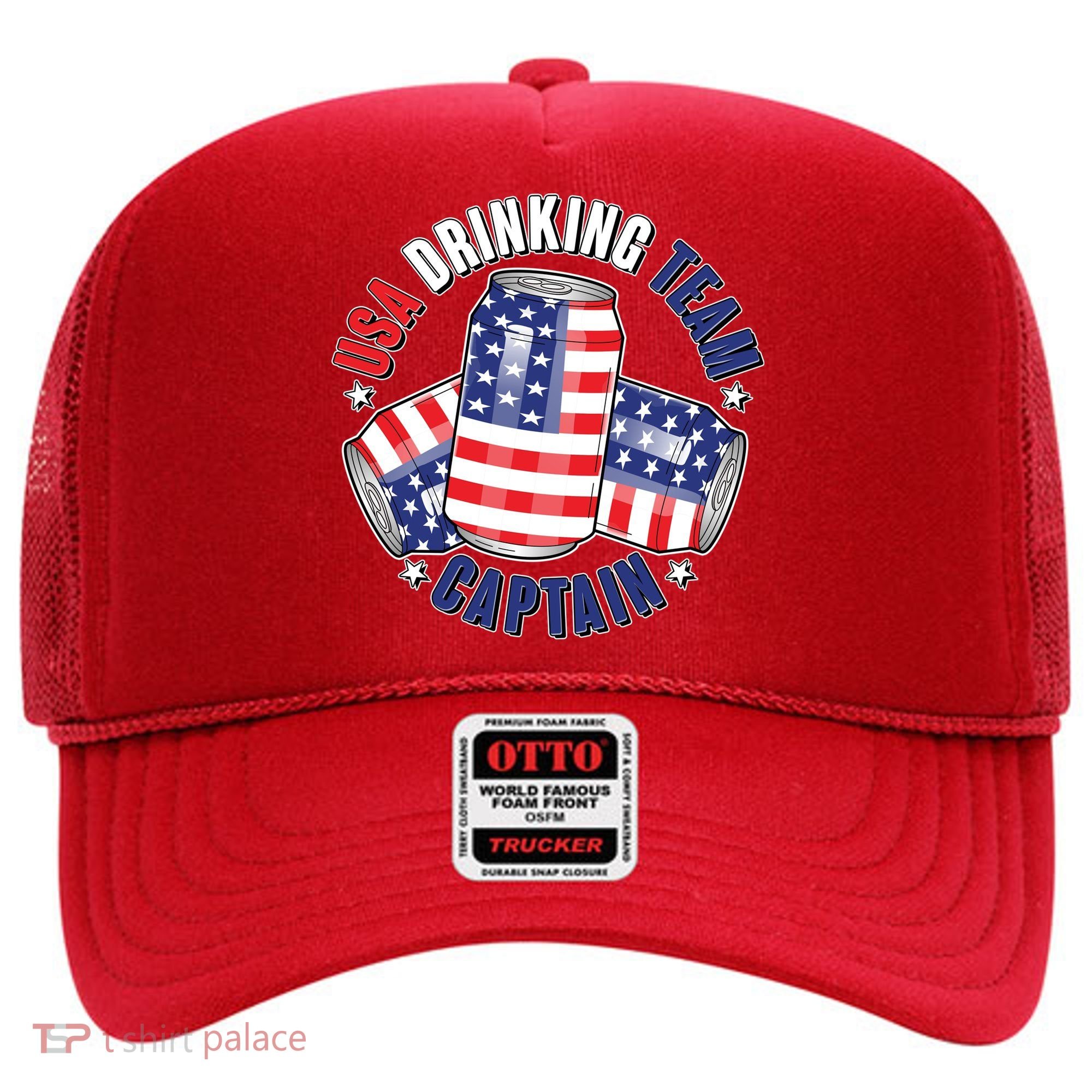 Funny USA Drinking Team Captain American Beer Cans Hat