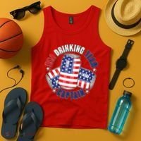 Funny USA Drinking Team Captain American Beer Cans Tank Top thumb 4