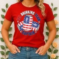 Funny USA Drinking Team Captain American Beer Cans Women's T-Shirt thumb 2