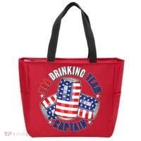 Funny USA Drinking Team Captain American Beer Cans Tote Bag thumb 0