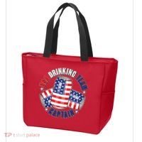 Funny USA Drinking Team Captain American Beer Cans Tote Bag thumb 3