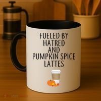 Fueled By Hatred And Pumpkin Spice Lattes Coffee Mug thumb 4