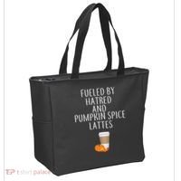 Fueled By Hatred And Pumpkin Spice Lattes Tote Bag thumb 2
