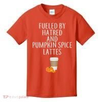 Fueled By Hatred And Pumpkin Spice Lattes Kids T-Shirt thumb 0